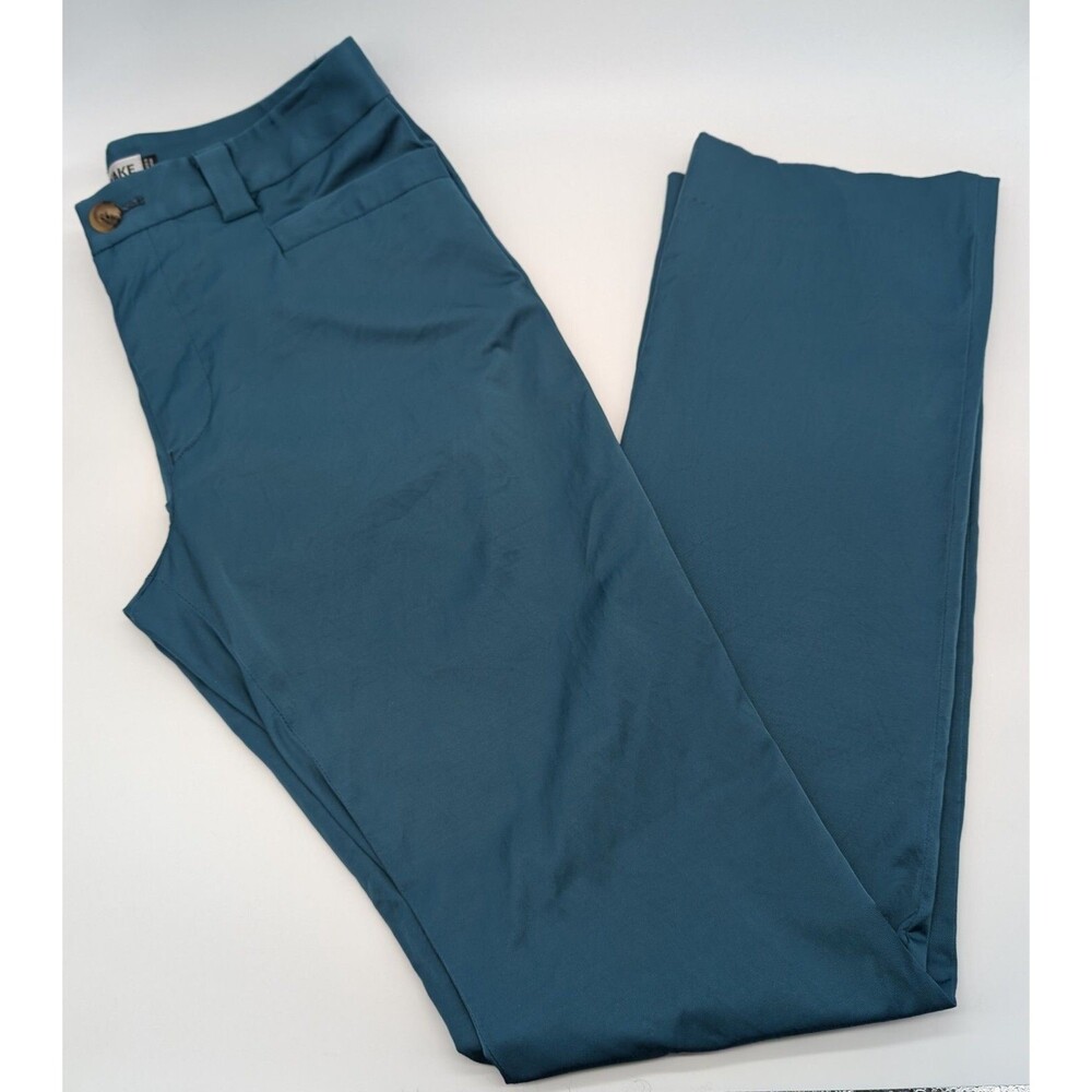 Issey Miyake Women's Teal Blue Green Trousers Pants Pockets Size 2 Straight Leg